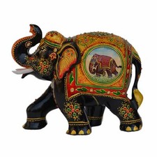 6 " Main en Bois Peint Multicolore Éléphant pour Salon Maison Décor Modèle