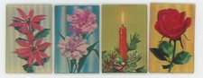 Four Seasons Fleurs 4 Vari-Vue 1960's Lenticulaire 3-D Photos 1 1/2 by 5.1cm