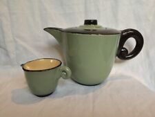 CAFETIERE THEIERE POT CREME ART DECO SIGNE ESCARGOT LUCE CELADON CERAMIQUE 1930