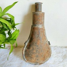 Vintage Artisanal Boite de Chasse Poudre Flasque Noir Bouteille Collection T910