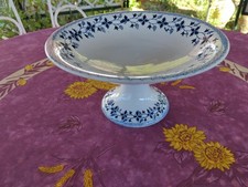 Compotier Granit Terre de Fer Moulin des Loups Hamage Modèle Bluets Floral Bleu