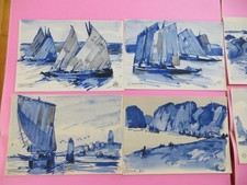 série des 8 cartes "la Bretagne Bleue" de MATHURIN MEHEUT " de G-FOURRIER 1950