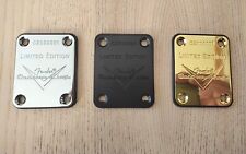 neck plate Fender custom shop / noir black, chrome , doré gold