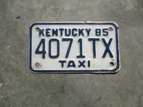 Kentucky 1985 taxi license - kentucky,