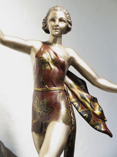 Sculpture art deco diane - , chien