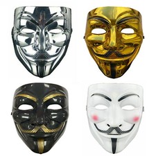 Anonymous Masque Visage Hacker V Pour Vendetta Guy Fawkes Halloween - 4 Couleurs