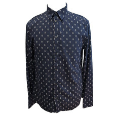 Chemise H&M bleu marine motifs