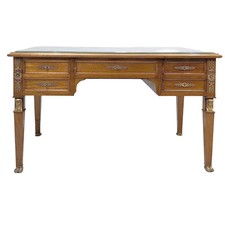 Bureau plat de style Empire retour d'Égypte acajou et bronze