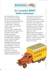 FICHE MINIATURES PINDER & LE CAMION GMC & Atelier mécanique