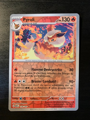 Carte pokémon reverse pyroli - carte,