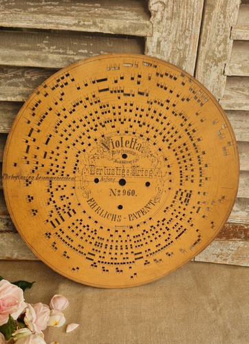 Ancien disque organette - disque, 19eme