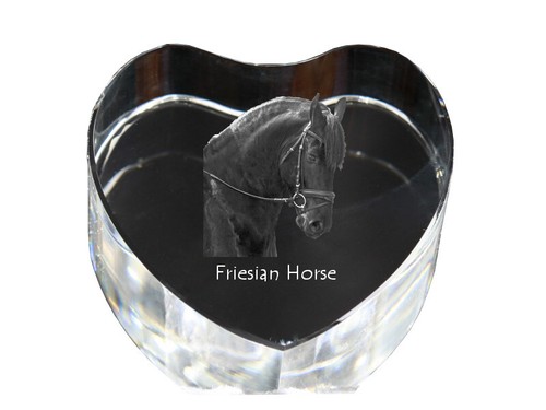 Cheval frison cœur cristal - cœur,