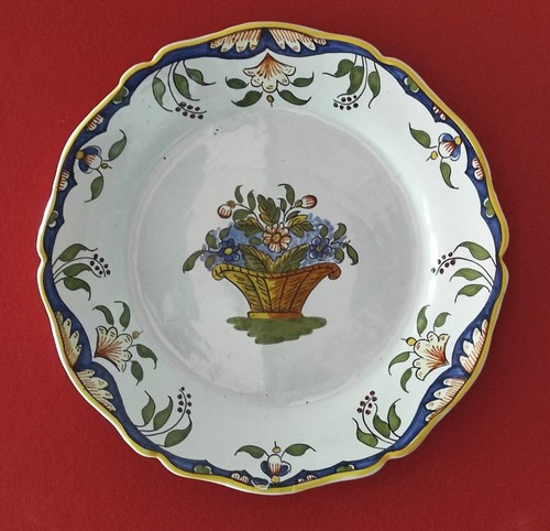 Assiette ancienne décor rouen - décor,