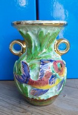 VASE À 2 ANSES CERDAZUR MONACO POISSONS FONDS MARINS HAUTEUR 11,5 cm