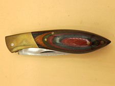 Couteau pliant LEOPARD, mitres laiton, mécanique nickel, bon montage