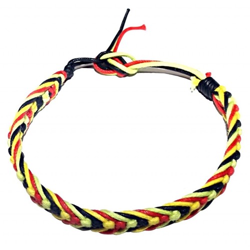 Bracelet coton tressé rasta - coton,