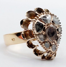 Bague marquise victorienne or