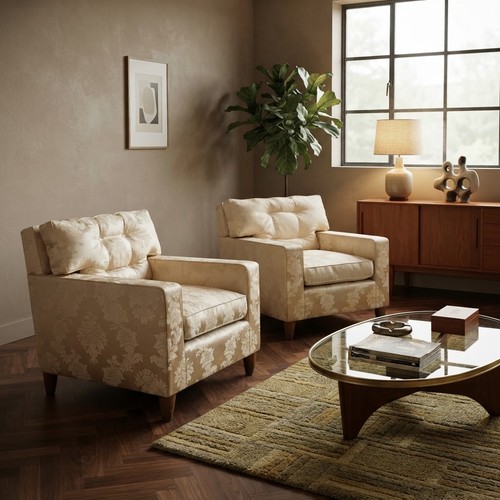 Fauteuils vintage tissu - vintage,