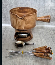 Service à fondue Vallauris vintage céramique caquelon raclette fromage rare