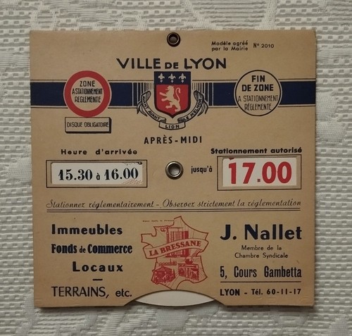 Ancien disque stationnement - disque,