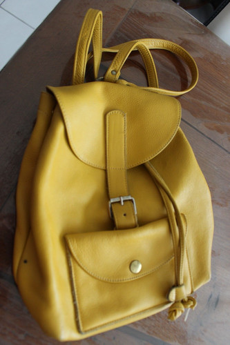 Sac croute cuir vintage - croute, de