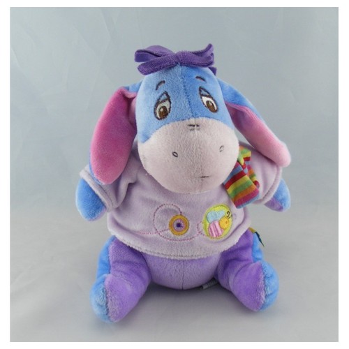 Doudou bourriquet bleu mauve - bleu,