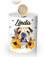 Tirelire bouledogue anglais personnalisée avec prénom – Cadeau original