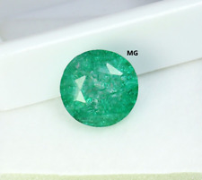 Naturel Vert Émeraude sans Défaut 8.85 CT Coupe Ronde Certifié VVS Ample Gemme