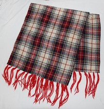 Vtg Plaid Scarf Red White Blue