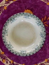 Plat Rond Creux Terre de Fer Choisy HB & Cie Modèle Coquelicot Décor Floral Vert