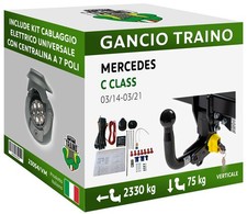 Attelage Démontable Verticale Mercedes C CLASS Berline Famiiler W205 14-21 7p