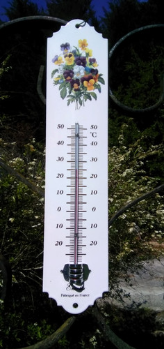 Pensées enamel thermometer