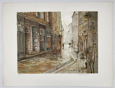 Allain RENOUX (né en en 1944) - Une rue du Vieux Lyon - Lithographie originale