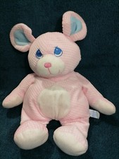 Doudou peluche souris rose