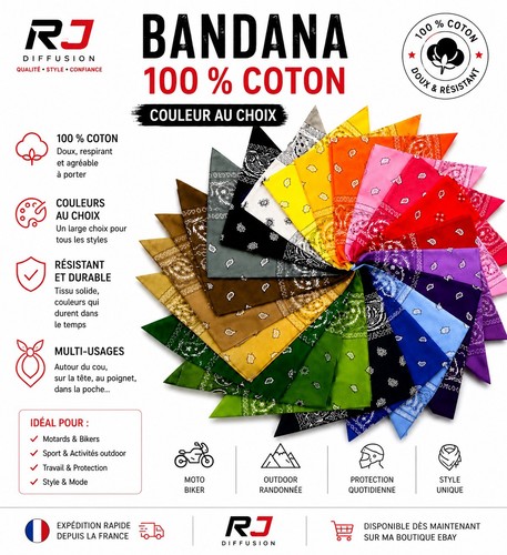 Bandana foulard 100 coton - 100, %