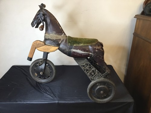 Ancien jouet tricycle cheval - #,
