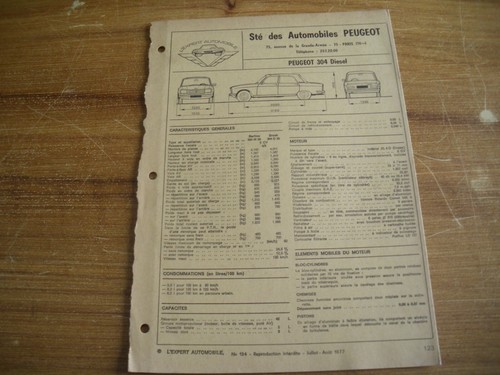 Fiche technique triple peugeot - fiche,
