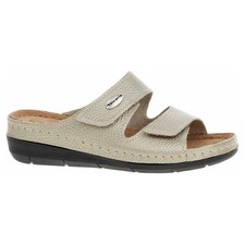 Mule sandale dorée cuir talon compensé 3.5cm 2 velcro confort 39 TAMARIS