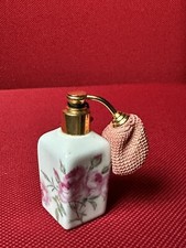 Vaporisateur parfum ancien - Porcelaine de Limoges - Décor Rose - Paris France