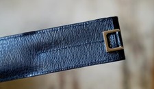 ETUI A STYLOS S.T. DUPONT EN CUIR NOIR AVEC ANNEAU METAL - MODELE DEUX PLACES