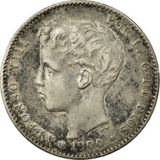 Espagne, Alfonso XIII, Peseta, 1900, Madrid, Argent, TTB, KM:706