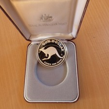 Australia 1$ Kangaroo 1998 PROOF silver 99.9% 1 oz coin in capsule +Box