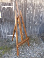 Ancien grand chevalet en bois de peintre peinture support de toile présentoir