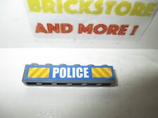 Lego - 1x Brick Brique 1x6 Set 7743 'POLICE' Yellow Stripes Pattern 3009pb122
