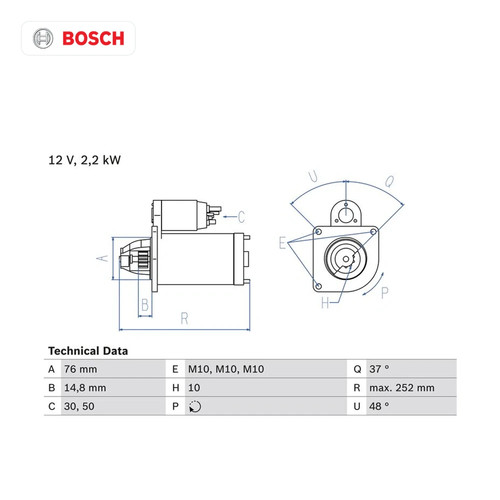 Démarreur bosch 986 - démarreur, 022