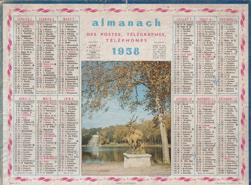 Almanach calendrier des - des, postes