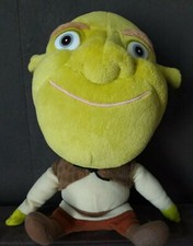 VIP1 Peluche doudou Shrek vert marron gilet 25 cm assis Big Headz Dreamworks 