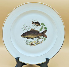 Assiette plate décor pêche