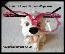 Lunette loupe de maquillage rose/lilas + 3.00
