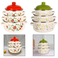 3x Marmites en émail avec